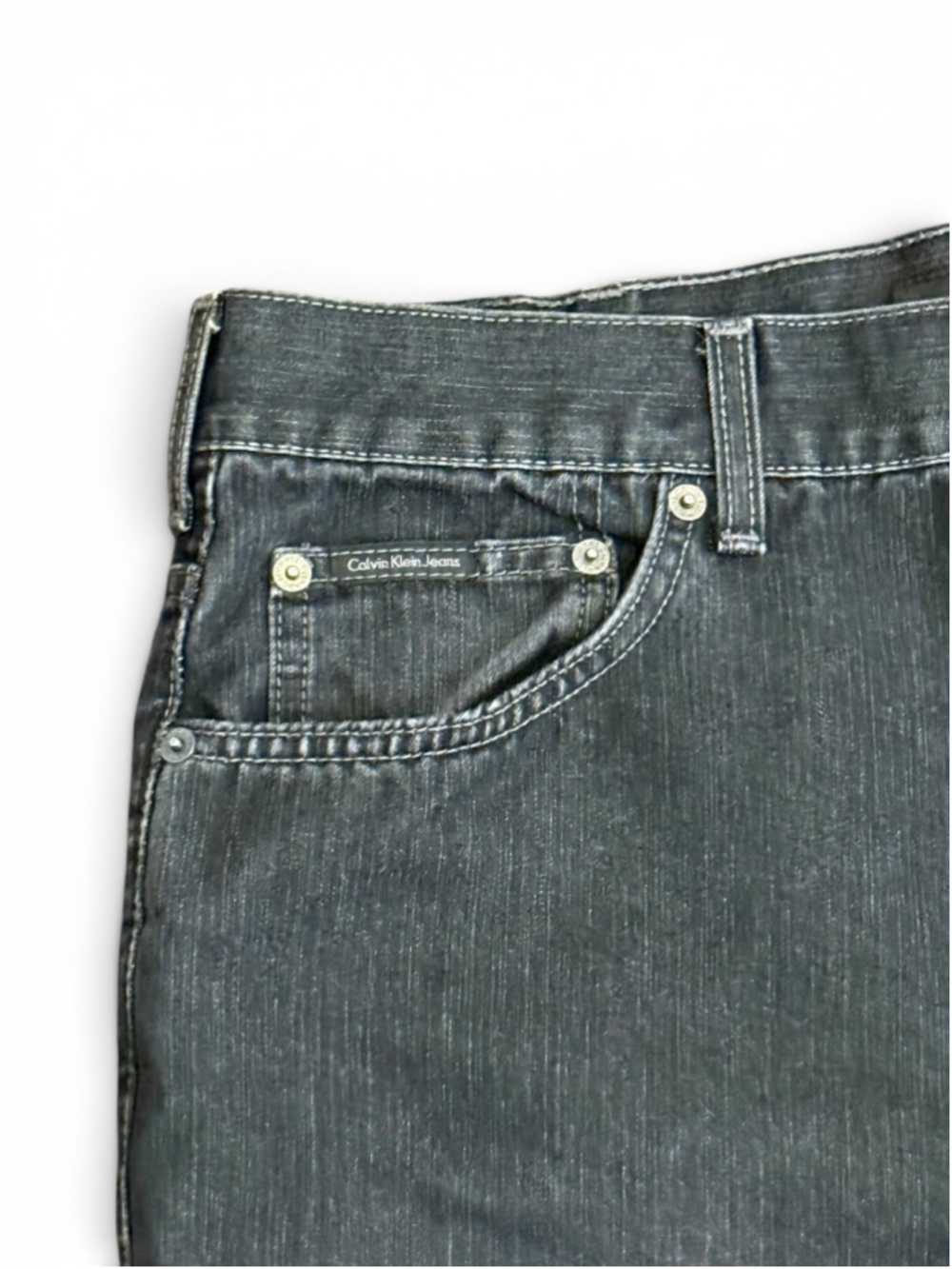 Calvin Klein Jeans Men’s Black Straight Leg Denim Jeans Size 36 Charcoal Wash - Picture 2 of 10